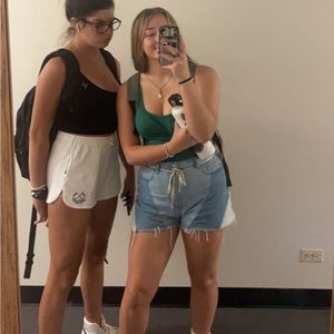 Geographic Highwaisted Denim Shorts